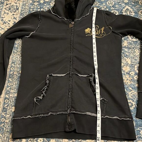 Lost Skate Faux Fur Zipper Closure Pockets Hoodie Sweatshirt Casual - Picture 7 of 11